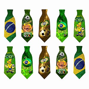 Gravata Social Couro Sintético Copa Brasil - 10 unidades
