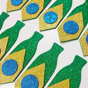 Gravata Social EVA Glitter Copa Brasil - 10 unidades