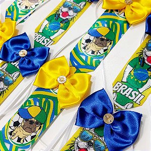 Gravata Borboleta Social Estampado Copa Brasil - 10 unidades
