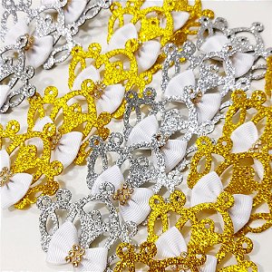 Laço de Penteado Tiara Coroa Ano Novo - 10 unidades