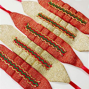 Gargantilha Plissada Lurex de Natal - 10 unidades