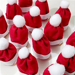 Gorro Tecido Feltro Natal Mod.1 - 10 unidades