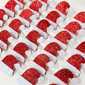 Laço de Penteado Gorrinho EVA de Natal - 10 unidades