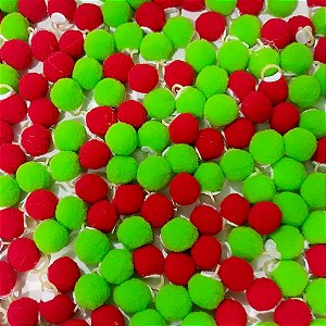 Laço de Penteado Pompom de Natal - 20 unidades