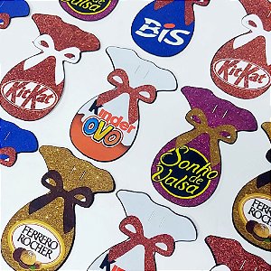 Medalha Ovo Couro Sintético de Páscoa - 10 unidades