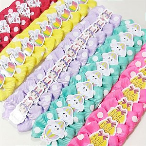 Laço Borboleta Estampado Poá PF de Páscoa - 10 unidades