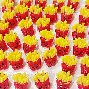 Laço de Penteado Batata Frita de Resina - 10 unidades