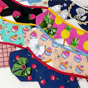 Gargantilha Tricoline Estampado - 10 unidades