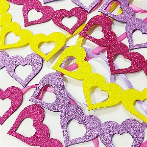 Gargantilha 3 Coração EVA - 10 unidades