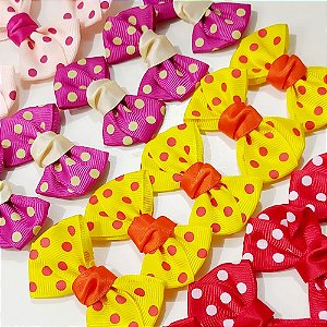Laço X Estampado Mocinha Poá - 10 unidades
