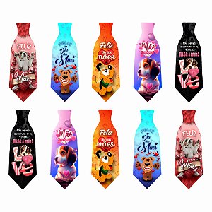 Gravata Social Couro Sintético de Mães - 10 unidades