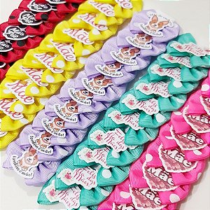 Laço Borboleta Estampado Poá PF de Mães - 10 unidades