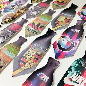 Gravata Social Couro Sintético Marcas - 10 unidades