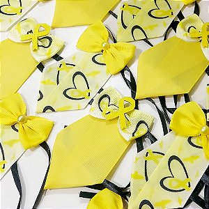 Gravata Social com Laço Setembro Amarelo - 10 unidades
