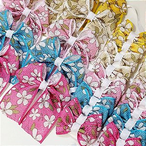 Conjunto Laço Mocinha Estampado Floral - 10 unidades