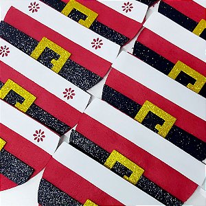 Babador Noel Tecido Feltro EVA Natal - 10 unidades