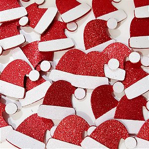 Laço de Penteado Gorro EVA de Natal - 10 unidades