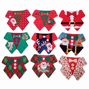 Terninho Estampado Tecido Tactel de Natal - 10 unidades