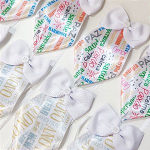 Gravata Social Laço Estampado Ano Novo - 10 unidades