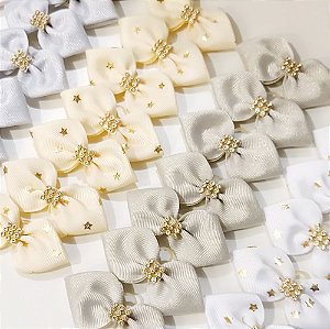 Laço Pinup Sortidos Strass Ano Novo - 10 unidades