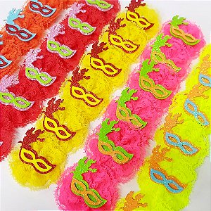 Laço Fuxico Renda de Carnaval - 10 unidades