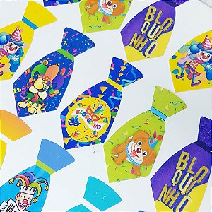 Gravata Social Tecido Estampado de Carnaval - 10 unidades