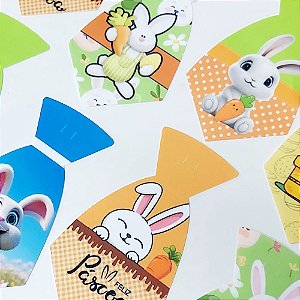 Gravata Social Tecido Estampado de Páscoa - 10 unidades