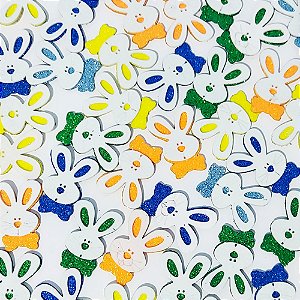 Adesivos EVA Coelhos Páscoa Mod.1 - 10 unidades