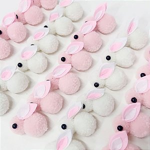 Laço de Penteado Coelho Pompom de Páscoa - 10 unidades