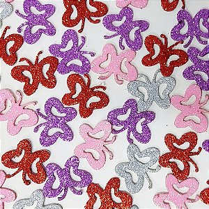 Adesivos EVA Glitter Borboleta - 20 unidades