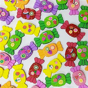 Adesivos EVA Glitter Balinha - 10 unidades