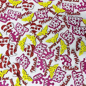 Adesivos EVA Glitter de Mães - 10 unidades