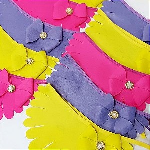 Babador Feltro Viés Laço Pedraria - 10 unidades