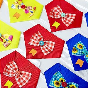 Colarinho Fechado Estampado com Laço Festa Junina - 10 unidades