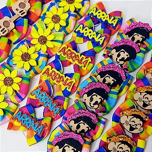 Laço Borboleta Estampado EVA Mod.1 de Festa Junina - 10 unidades