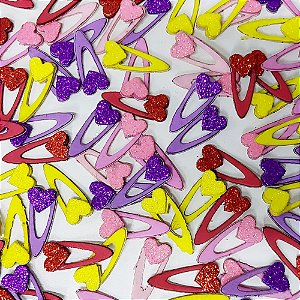 Adesivos EVA Glitter Tic Tac (Coração) - 10 unidades