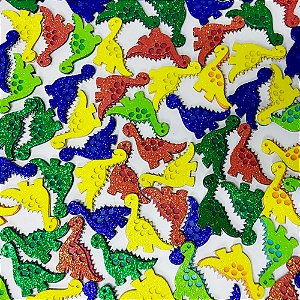 Adesivos EVA Glitter Dinossauro - 10 unidades