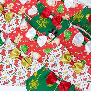 Smoking Tricoline Estampado de Natal - 05 unidades