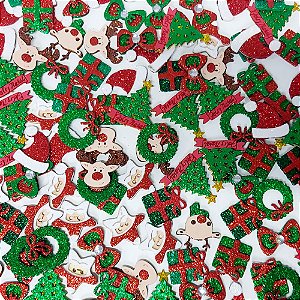 Adesivos EVA Glitter Natal Mod.2 - 10 unidades