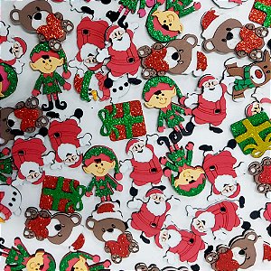 Laço de Penteado EVA de Natal - 10 unidades