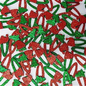 Adesivos EVA Glitter TicTac Natal - 20 unidades