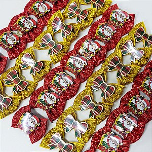 Laço Borboleta Lurex PF Natal Mod.2 - 10 unidades