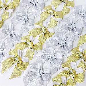 Laço de Pescoço Duplo Lurex PF Ano Novo - 10 unidades