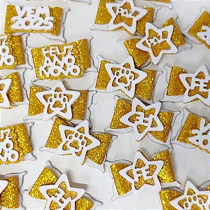 Laço Adesivo Borboleta EVA Ano Novo - 10 unidades