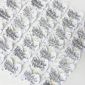 Laço Borboleta Brilho Botão de Ano Novo - 10 unidades