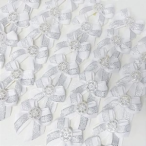 Laço de Ponta Duplo Lurex Pedraria Ano Novo - 10 unidades