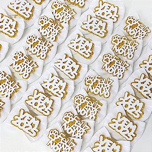 Laço Borboleta Duplo Voil EVA de Ano Novo - 10 unidades