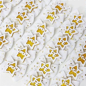 Laço Borboleta Duplo Voil Estrela EVA de Ano Novo - 10 unidades