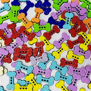 Adesivos EVA Glitter Ossinho - 20 unidades