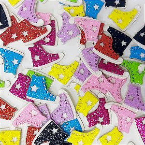 Adesivos EVA Glitter Tênis All Star - 10 unidades